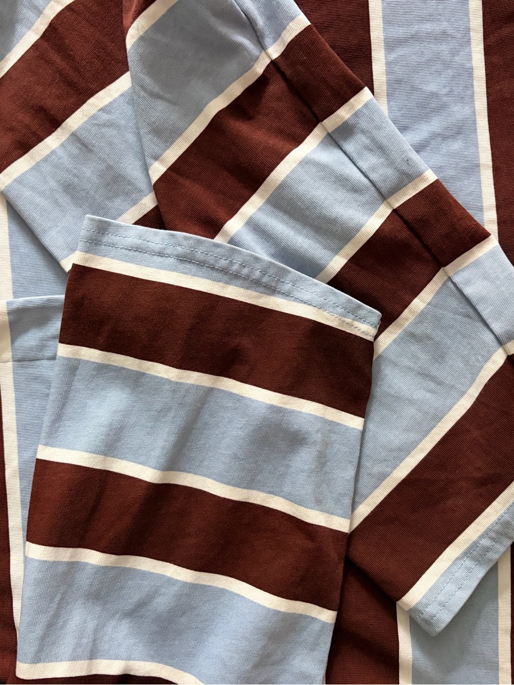 Universal Thread Striped Rugby Polo Cropped Top, Size Large - Picture 6 of 9
